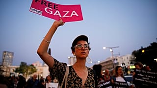 Israelíes protestan en Tel Aviv a favor de Palestina en vísperas de Eurovisión