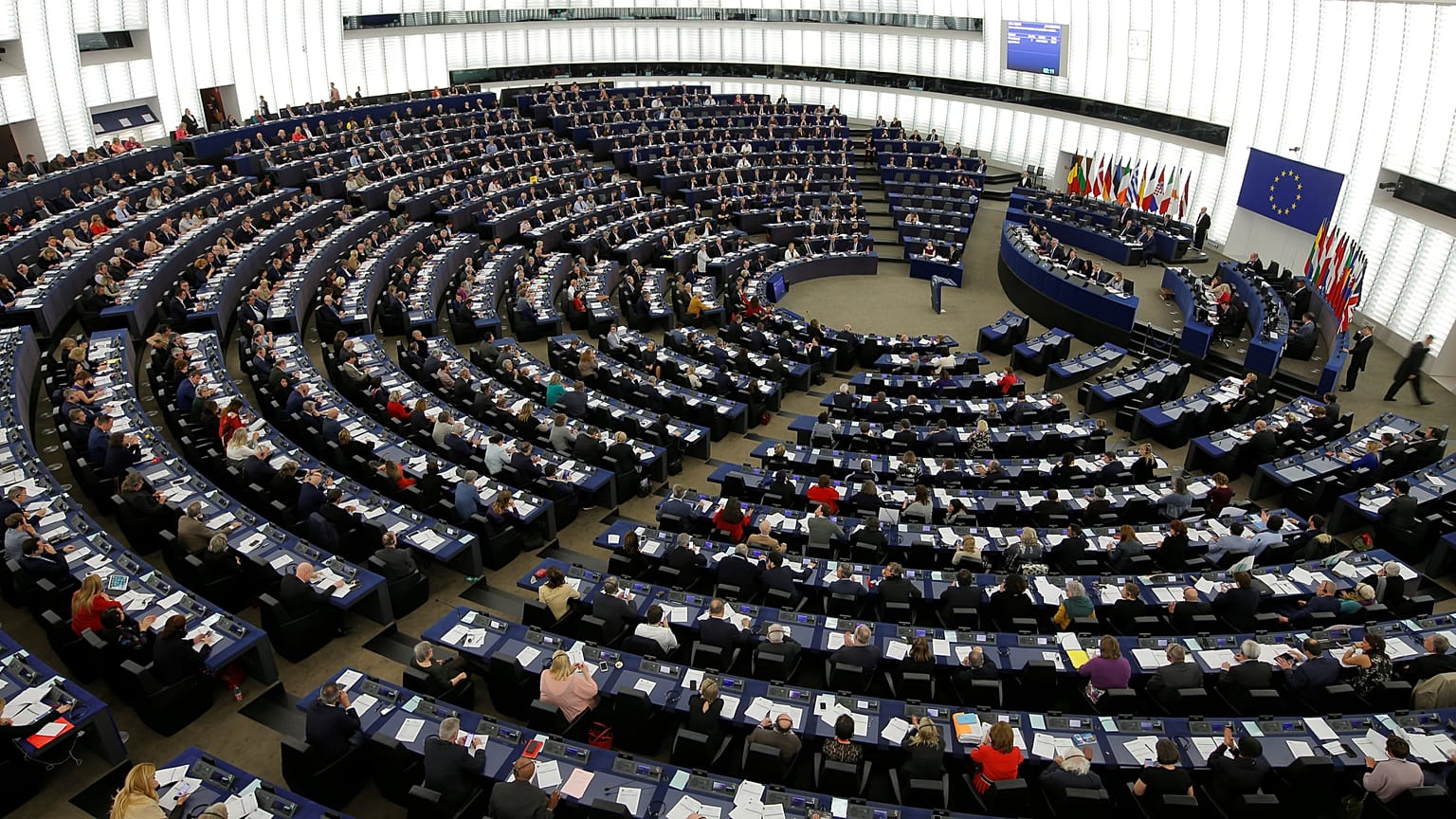 MEPs ake part in a voting session in Strasbourg, France, on March 26, 2019.