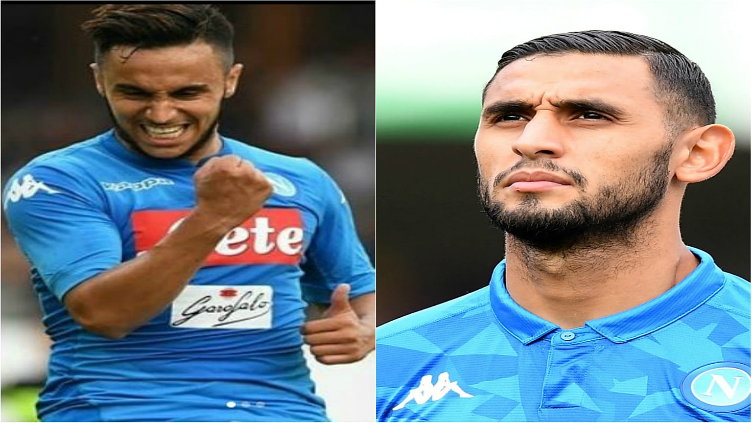 فوزي غلام وآدن أوناس لاعبا نادي نابولي الإيطالي