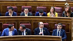 Spanish first as jailed Catalan leaders sworn in at parliament