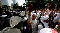 Protest near the Election Supervisory Agency in Jakarta