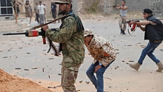 Fighters loyal to Libya's U.N.-backed GNA near Tripoli on May 21, 2019