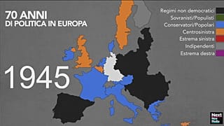Come sono cambiati i colori politici in Europa negli ultimi 70 anni