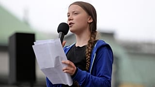 Swedish activist Greta Thunberg addresses climate march in Copenhagen