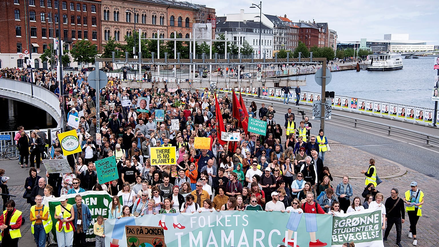 A climate march in Copenhagen on the day before the EU election results