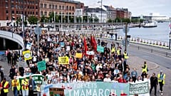 A climate march in Copenhagen on the day before the EU election results