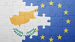 puzzle with the national flag of cyprus and european union . concept