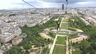 Winners sped across the Paris skyline to the École Militaire at 90 km 