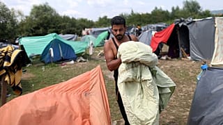 An archive picture of a migrant camp in Velika Kladusa