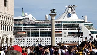 A cruise ship on the Giudecca Canal facing Saint Mark's Square.