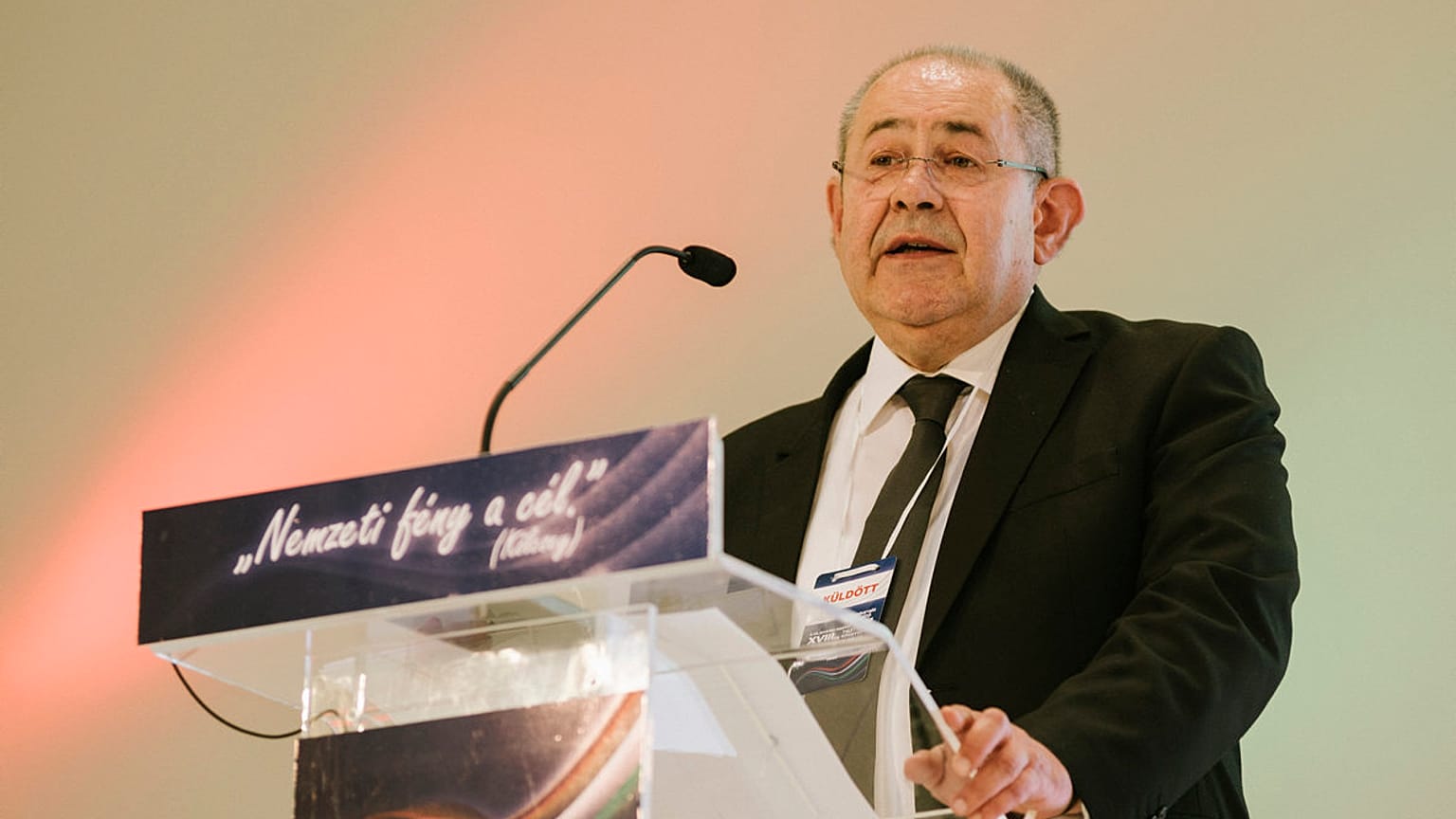 Pásztor István, a VMSZ elnöke beszédet mond