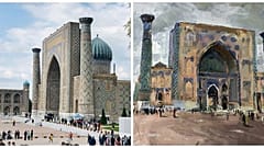 Watch: 13 artists come together in Samarkand to immortalise cultural sites in their drawings