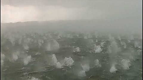 Stunning hail balls hit Lake Ammersee near Munich