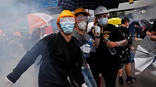 Manifestantes en Hong Kong, China, el 12 de junio de 2019.