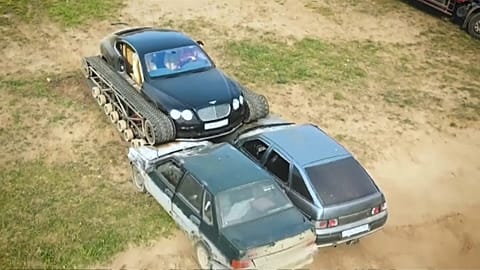 Russian motor enthusiast makes Bentley into a tank