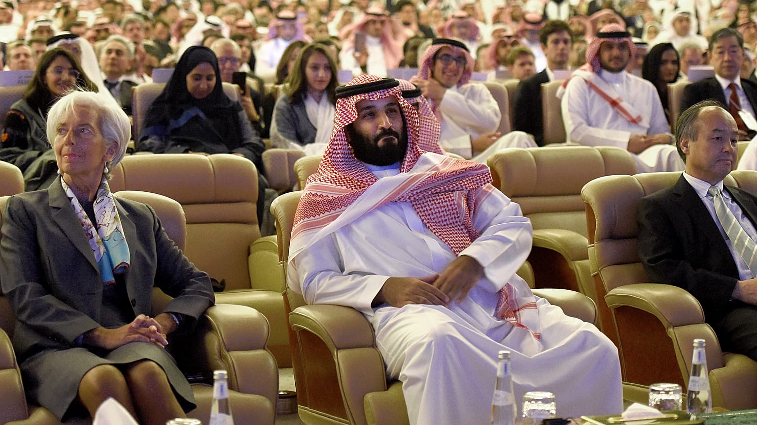 محمد بن سلمان مع المدير العام لصندوق النقد الدولي في مؤتمر الاستثمار. أكتوبر/2017