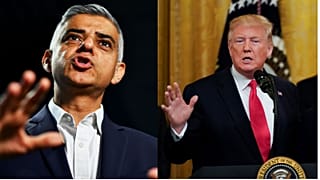 London Mayor Sadiq Khan (L) and US President Donald Trump (R)