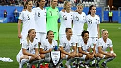 New Zealand players before the Women's World Cup match against Canada on June 15, 2019.