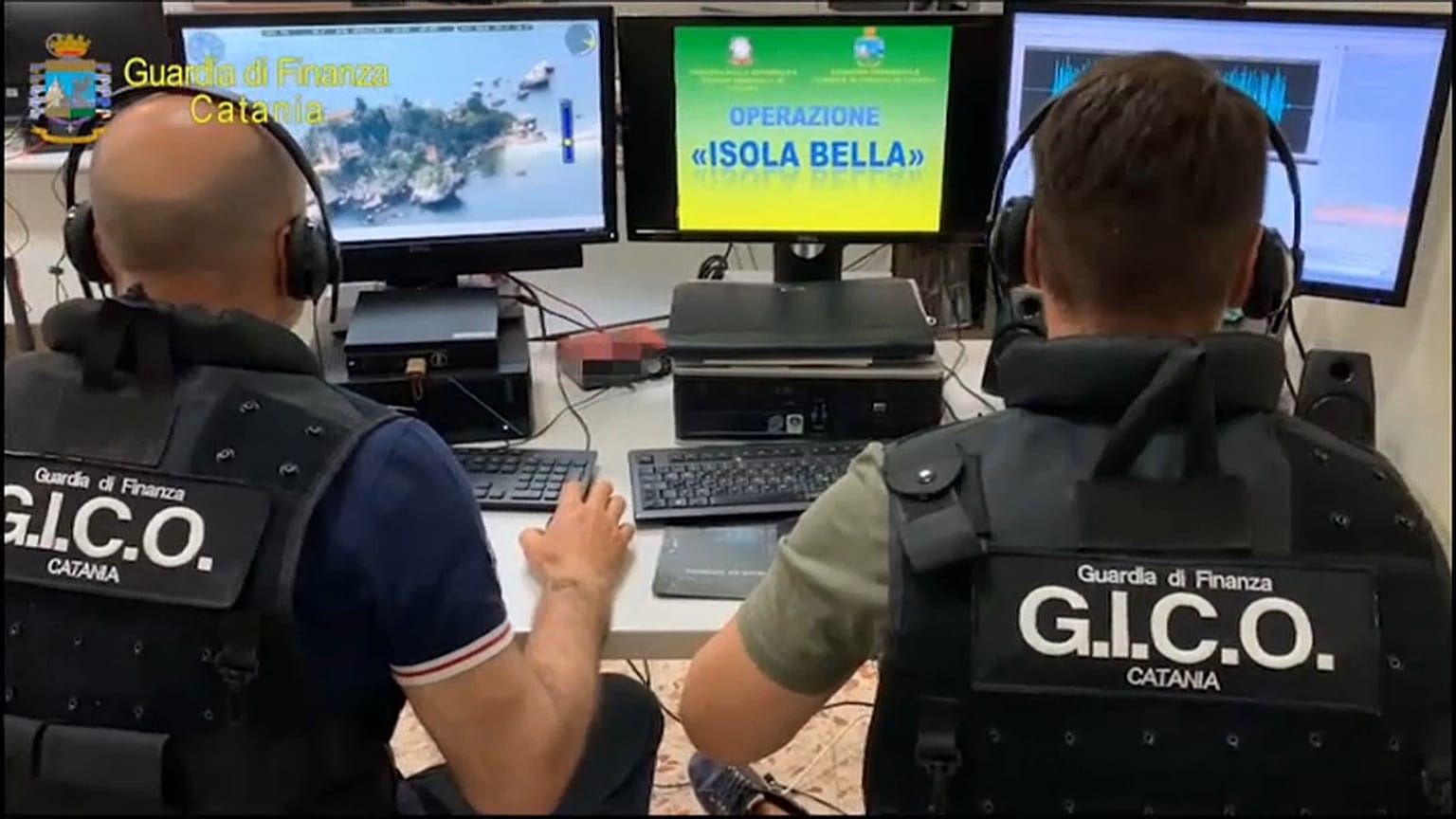 Militari del Gico di Catania. L'operazione è stata chiamata "isola Bella"