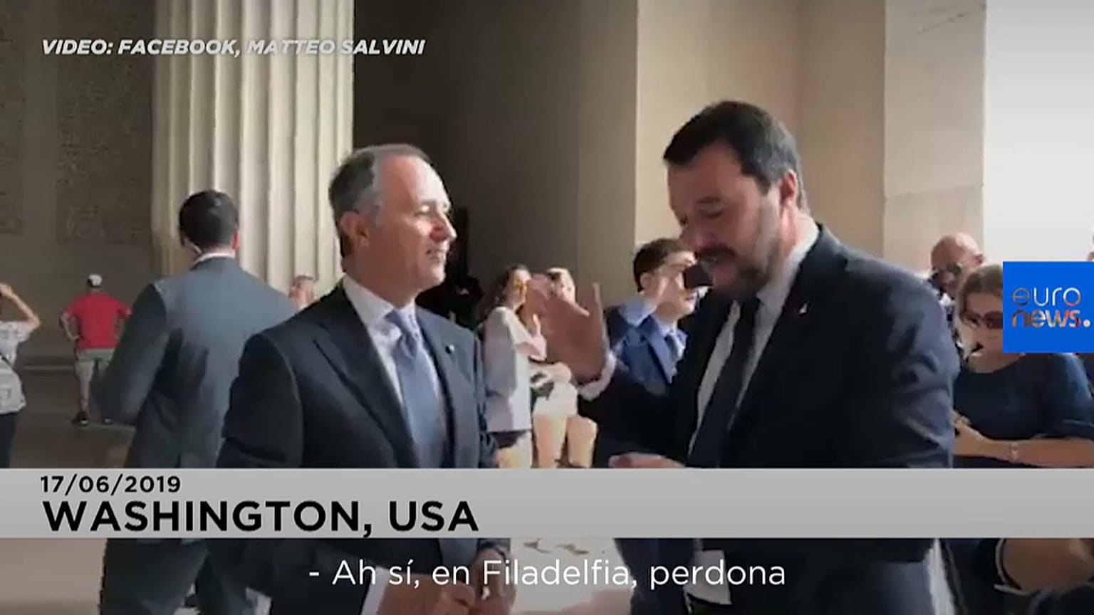 Gazapo de Salvini que visitó "las escaleras de Rocky en Washington" (Están en Filadelfia)
