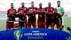 منتخب قطر في البرازيل خلال مباراته ضد البراغوي