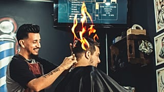 حلاقة الشعر باستخدام النار - وصرة توضيحية 
