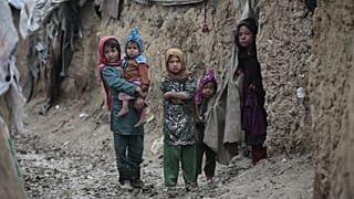 Afganistan'ın başkenti Kabil'in dışında bir göçmen kampı