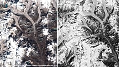 El área de Dragnag en octubre de 2018 y octubre de 1980