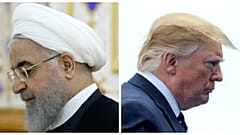 الرئيس الأمريكي دونالد ترامب والرئيس الإيراني حسن روحاني