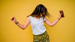 Happy woman dancing