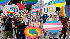 Participants take part at the Equality March, organized by the LGBT community in Kiev