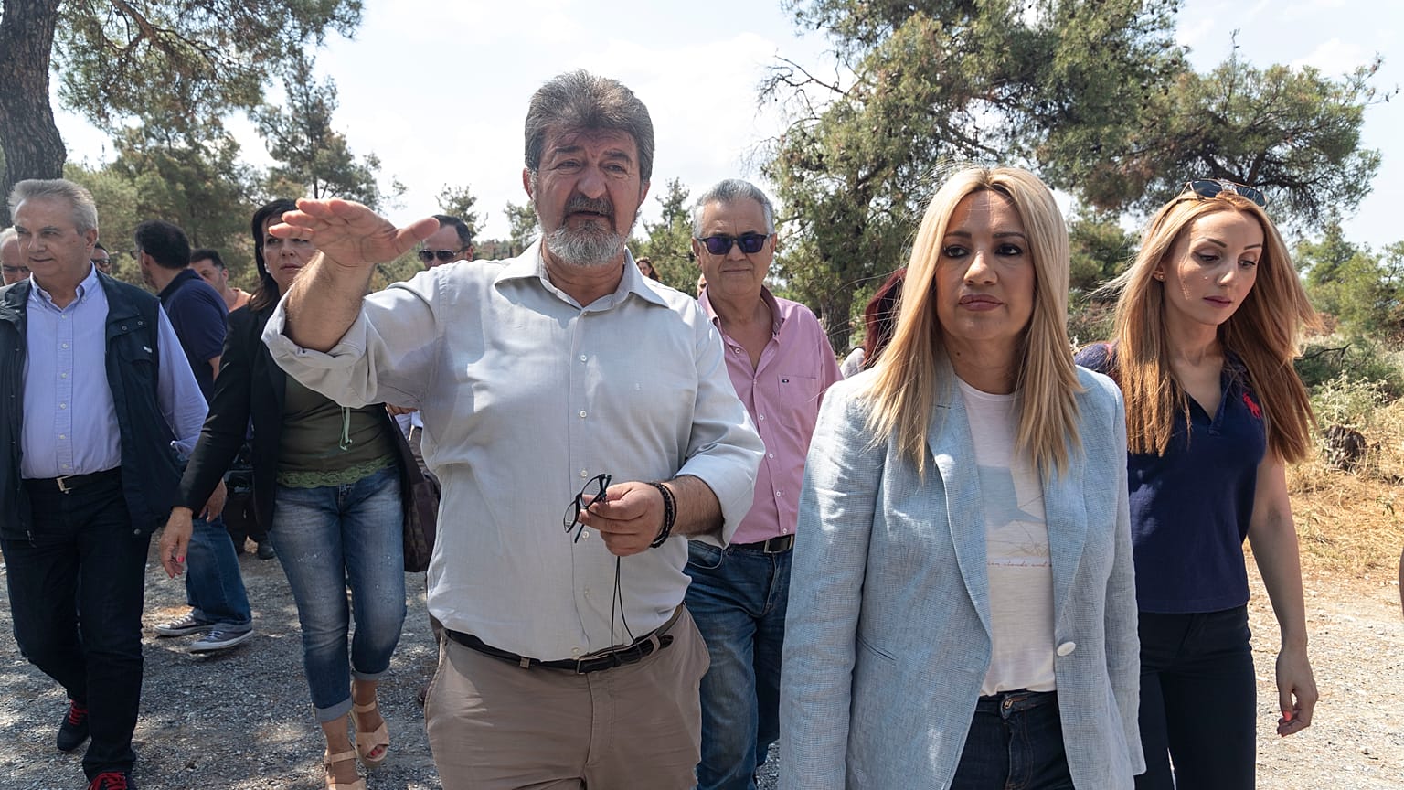 Η πρόεδρος του Κινήματος Αλλαγής, Φώφη Γεννηματά  στο δάσος του Σέιχ Σου