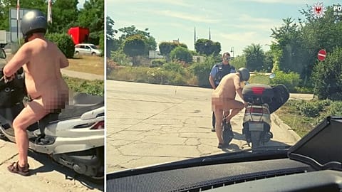Naked man riding scooter during heatwave tells German police: 'It's too hot'