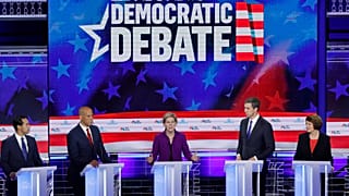 Senator Warren speaks at the first U.S. 2020 presidential election Democratic candidates debate in Miami