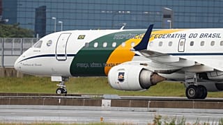 Brazil's President Jair Bolsonaro plane is seen at Osaka airport ahead of G20 leaders summit in Osaka, Japan June 27, 2019