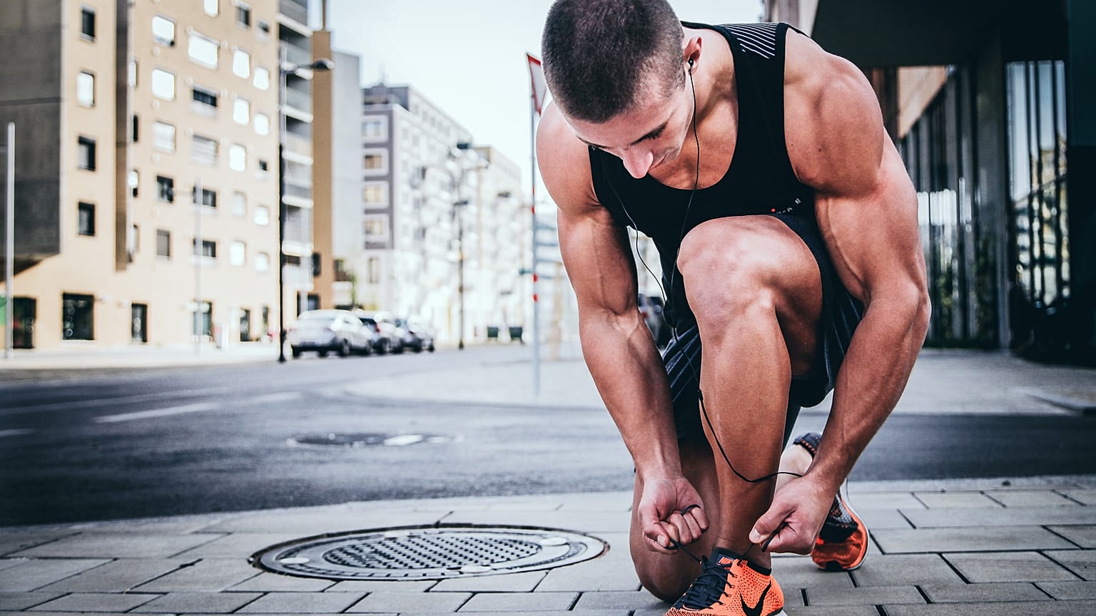 Athlete training on a run