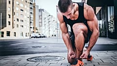 Athlete training on a run