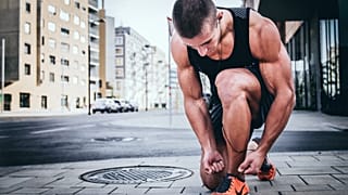 Athlete training on a run