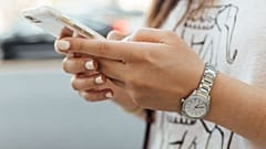 Woman using an iphone