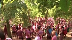 ویدئو؛ جشن شراب پاشی در اسپانیا