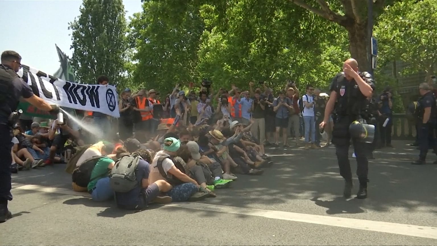 Video: Fransız polisinden çevreci aktivistlere sert müdahale  