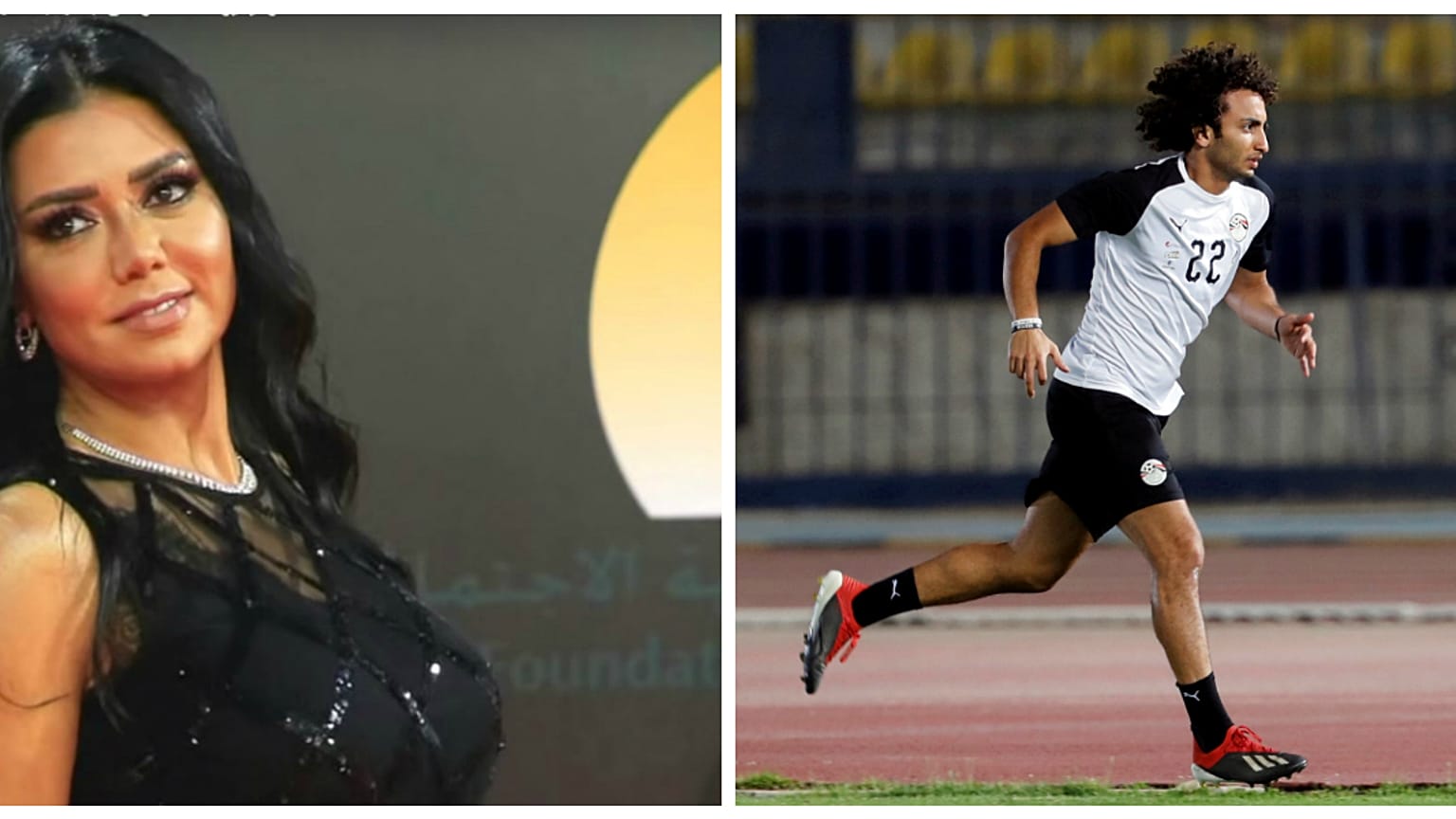 الفنانة المصرية رانيا يوسف واللاعب المصري عمرو وردة 