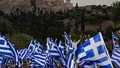 Main opposition New Democracy conservative party leader Kyriakos Mitsotakis waves to supporters during a pre-election rally in Athens, Greece, July 4, 2019.