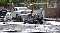 Explosión en Reyhanli, ciudad turca en la provincia de Hatay cerca de la frontera con Siria, Turquía, 5 de julio de 2019.