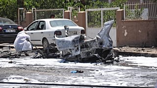 Explosión en Reyhanli, ciudad turca en la provincia de Hatay cerca de la frontera con Siria, Turquía, 5 de julio de 2019.