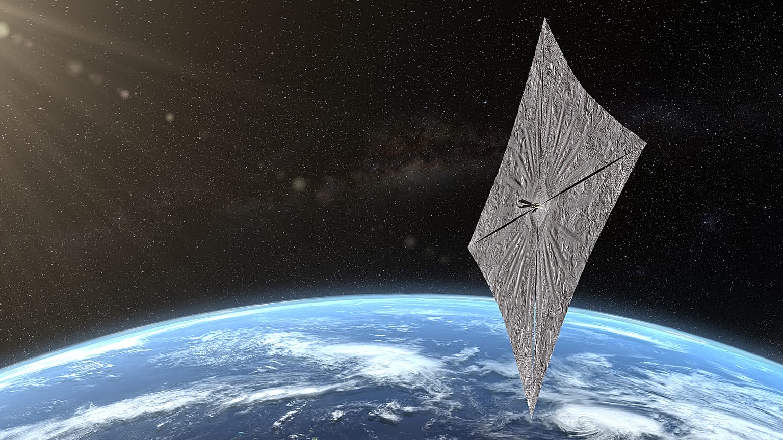 Lightsail 2, lorsque sa voile sera déployée - Vue d'artiste