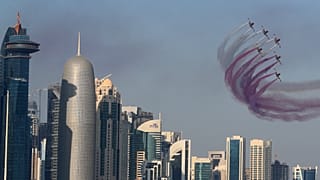 مقاتلات تابعة لسلاح الجو القطري في سماء الدوحة خلال احتفالات العيد الوطني، ديسمبر 2018