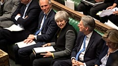 Britain's Prime Minister Theresa May in parliament on July 3, 2019.