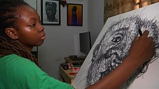 Firkából arckép - érdekes módon alkot egy fiatal nigériai lány 