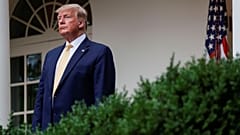 Donald Trump nos jardins da Casa Branca